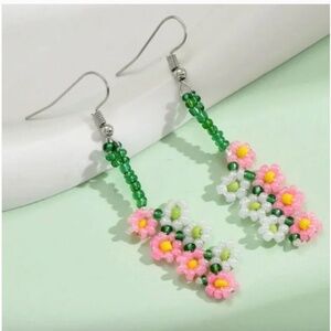 ❤️ FREE Beaded Tassel Drop Boho Flower Floral Chic Glam Vaca Spring Hip Earrings